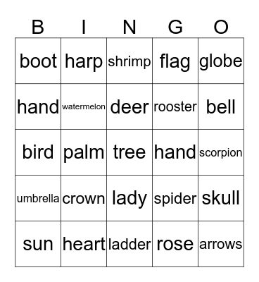 Lotería Bingo Card