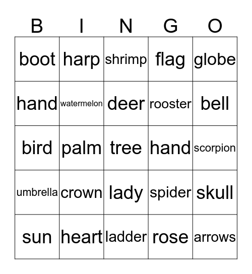 Lotería Bingo Card