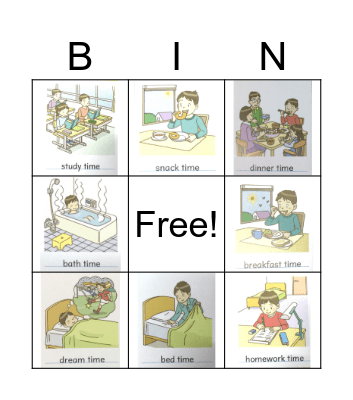 Daily time Bingo Card