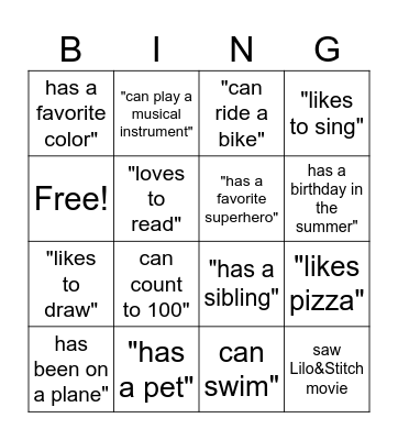 FIND SOMEONE WHO Bingo Card