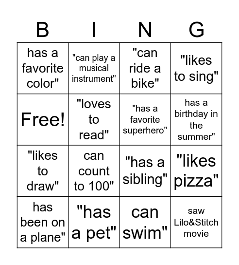 FIND SOMEONE WHO Bingo Card