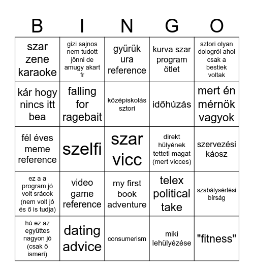 seb mosby Bingo Card