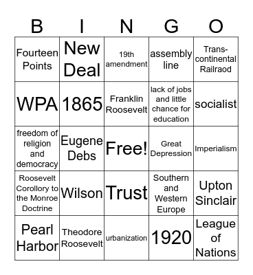 MIDTERM Bingo Card