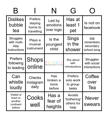 BRIDGES BINGO Card