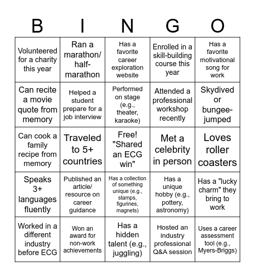ECG Bingo!! Bingo Card