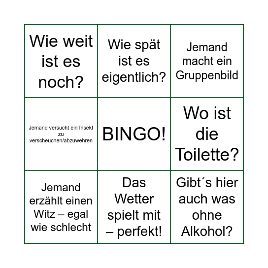 Die GaLa Wirtshaus-Rallye Bingo Card