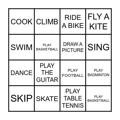 FIND SOMEONE WHO CAN Bingo Card