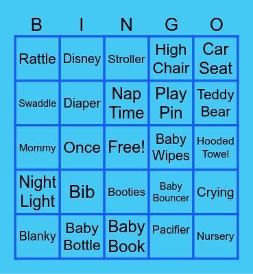 Baby Shower Bingo Card