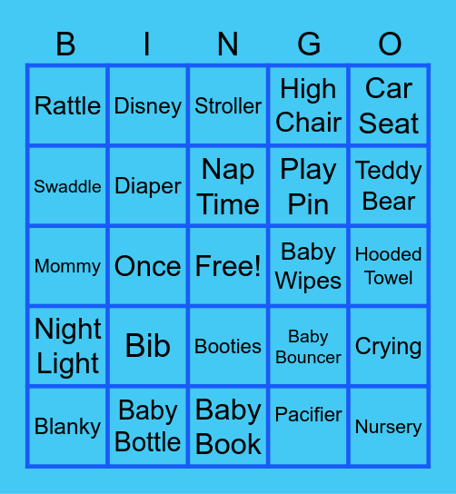 Baby Shower Bingo Card