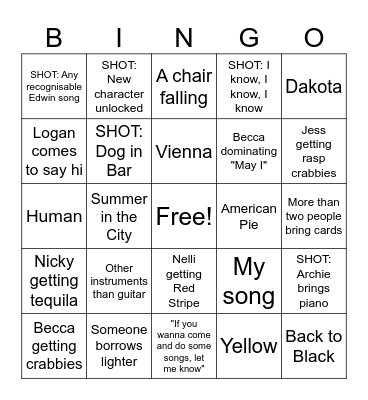Art Bar Bingo 2025 Bingo Card