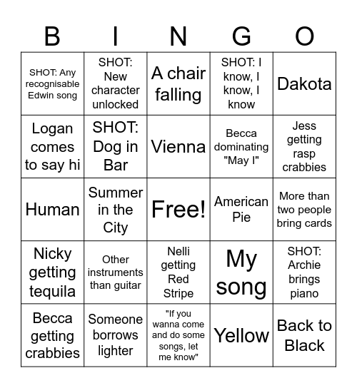 Art Bar Bingo 2025 Bingo Card