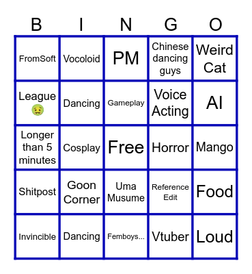 Tiktok Rot Bingo Card