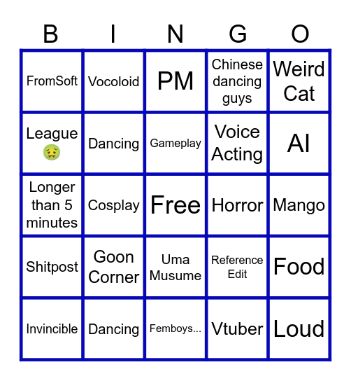 Tiktok Rot Bingo Card