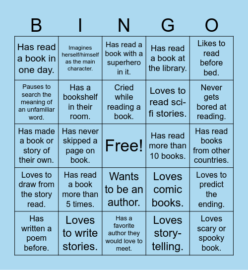 Let's get to know each other! Bingo Card