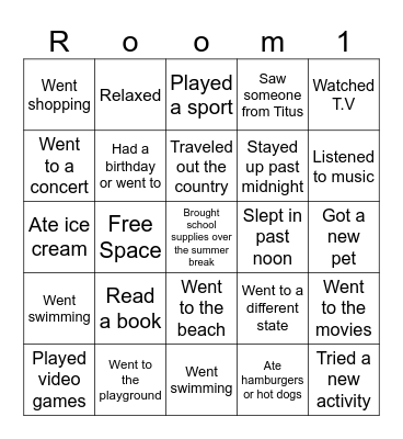 Find Someone Who-  Summer Break Edition Bingo Card