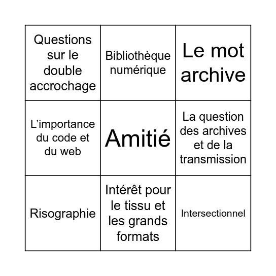 Moussss diploming Bingo Card