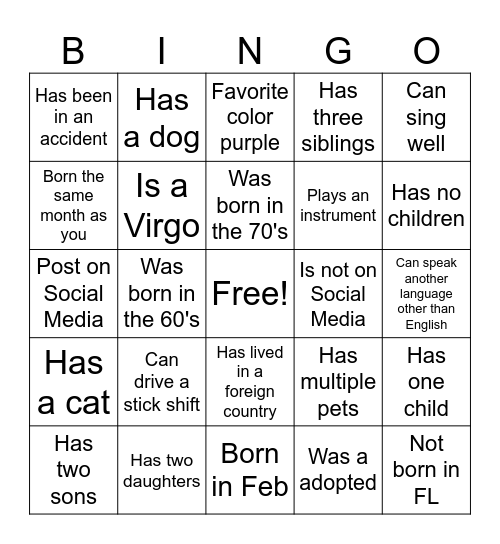 Who knows their team members Bingo Card