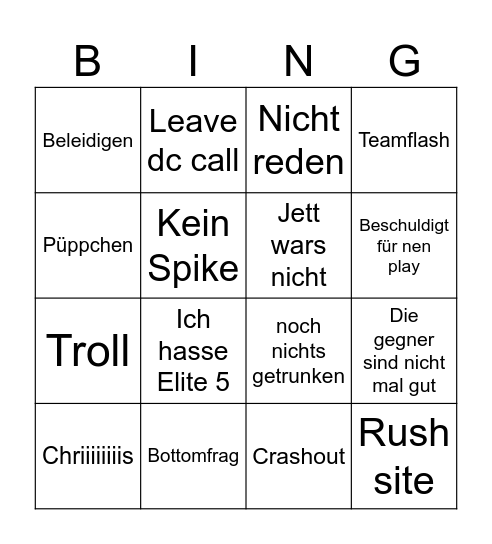 J Bingo Card
