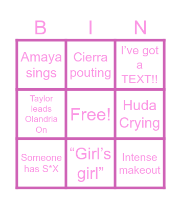 Love Island Bingo Card
