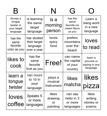 Find someone who... Bingo Card