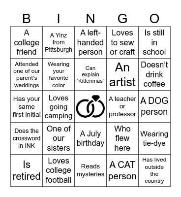 Find the Guest ... Bingo Card