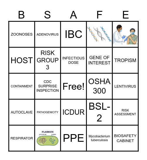 BIOSAFETY Bingo Card