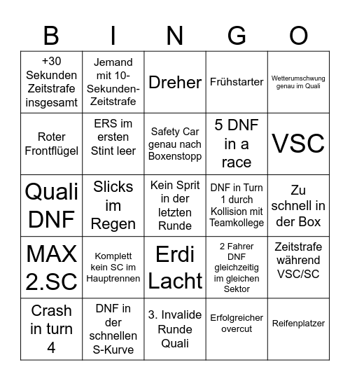 ERC LIGA Rockie Bingo Card