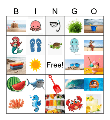 Ocean Adventure Bingo Card