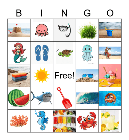 Ocean Adventure Bingo Card