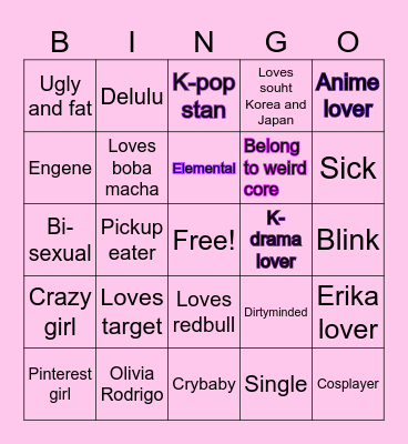 Linyoung  Bingo Card