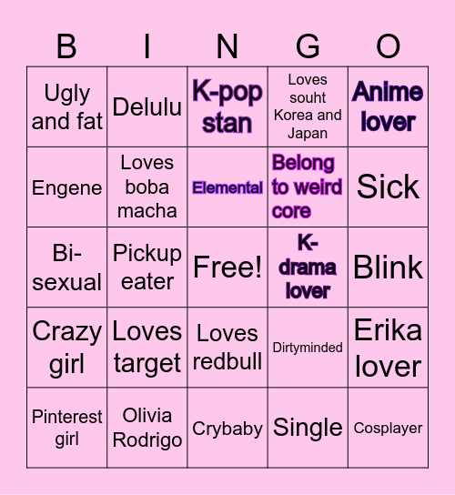 Linyoung  Bingo Card