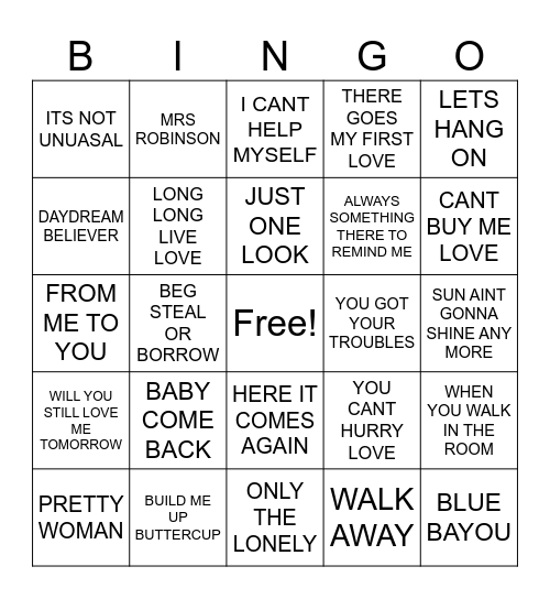 COME ON IRELAND Bingo Card