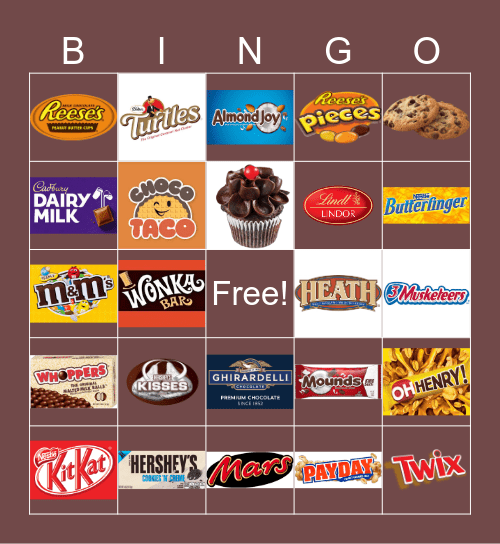 Chocolate Bingo Card