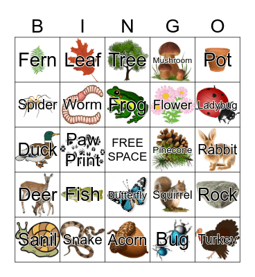 Nature Bingo Card