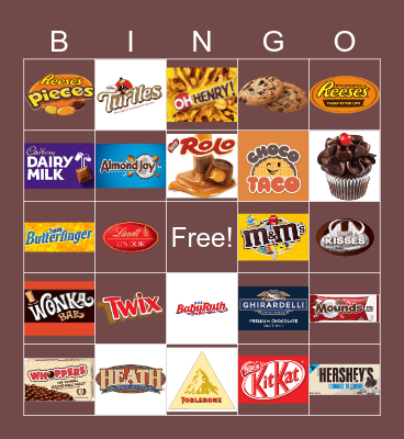 Chocolate Bingo Card