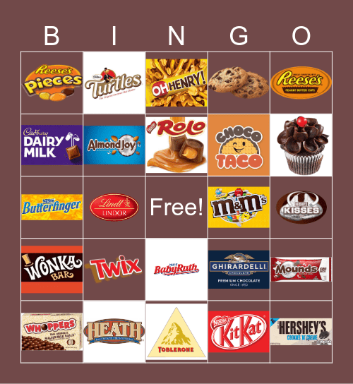 Chocolate Bingo Card