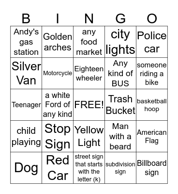 Auto Bingo (Ladies Nite Out)  Bingo Card
