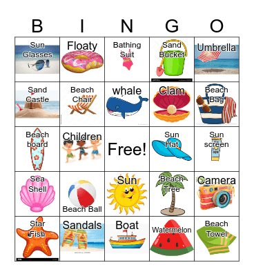 Beach Bingo Card