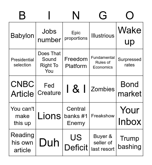 Greggy Boy Bingo Card