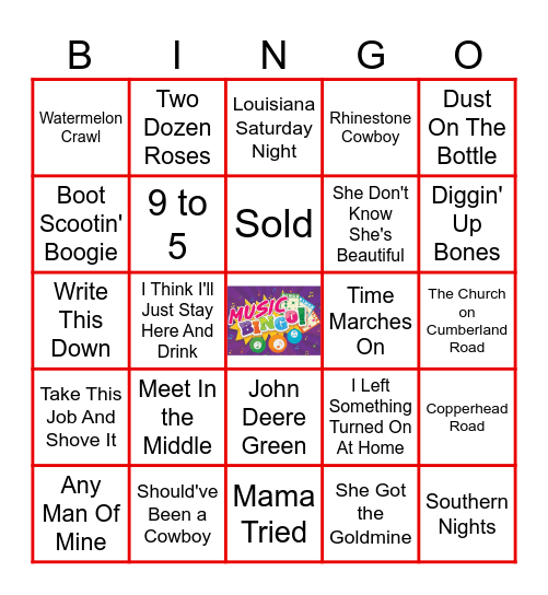 Country Throwbacks Bingo Card