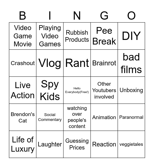 Microwave Society Bingo Card