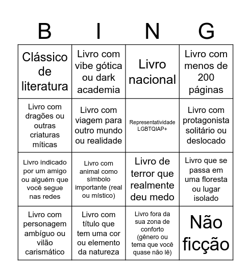 Leituras Bingo Card