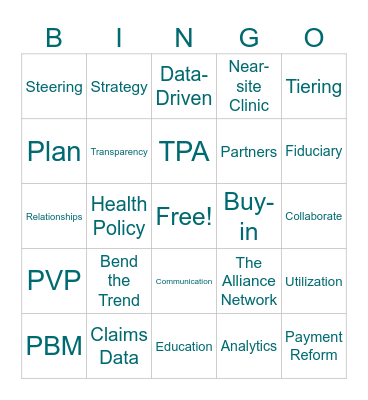 Benefit Bingo Card