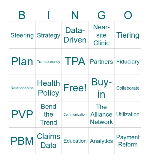 Benefit Bingo Card