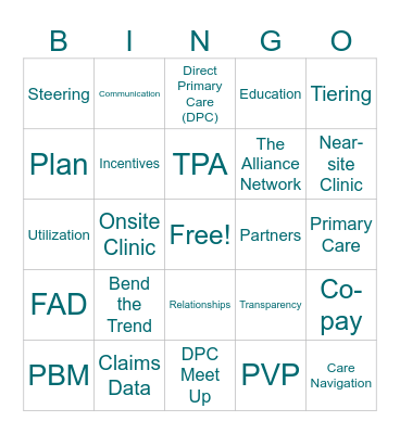 Benefit Bingo Card