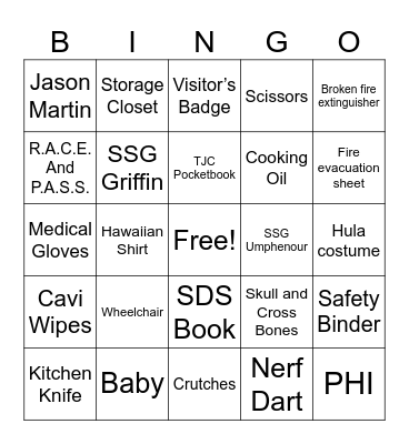 Safety Rodeo Bingo Card