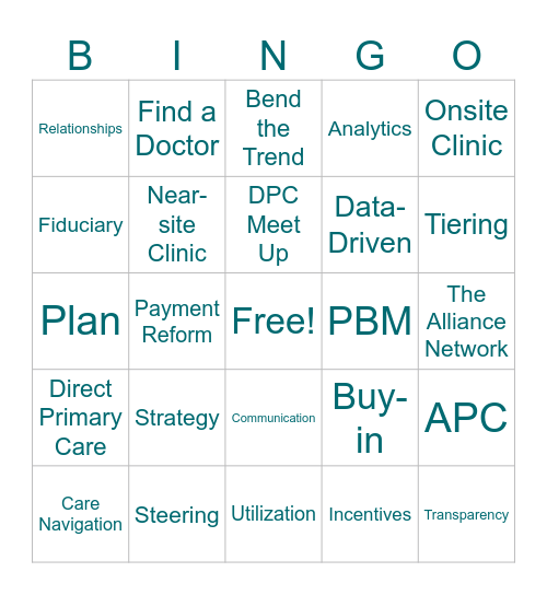 Benefit Bingo Card