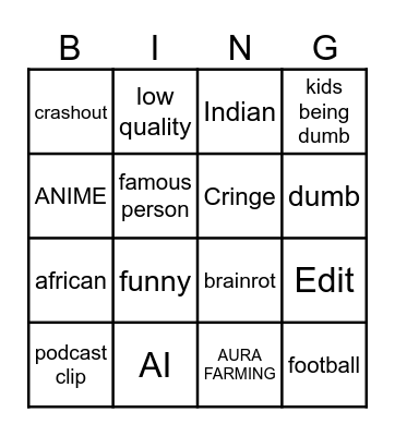 empire Bingo Card