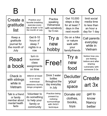 Summer 2025 Bingo LD Bingo Card