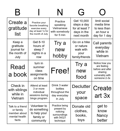 Summer 2025 Bingo LD Bingo Card